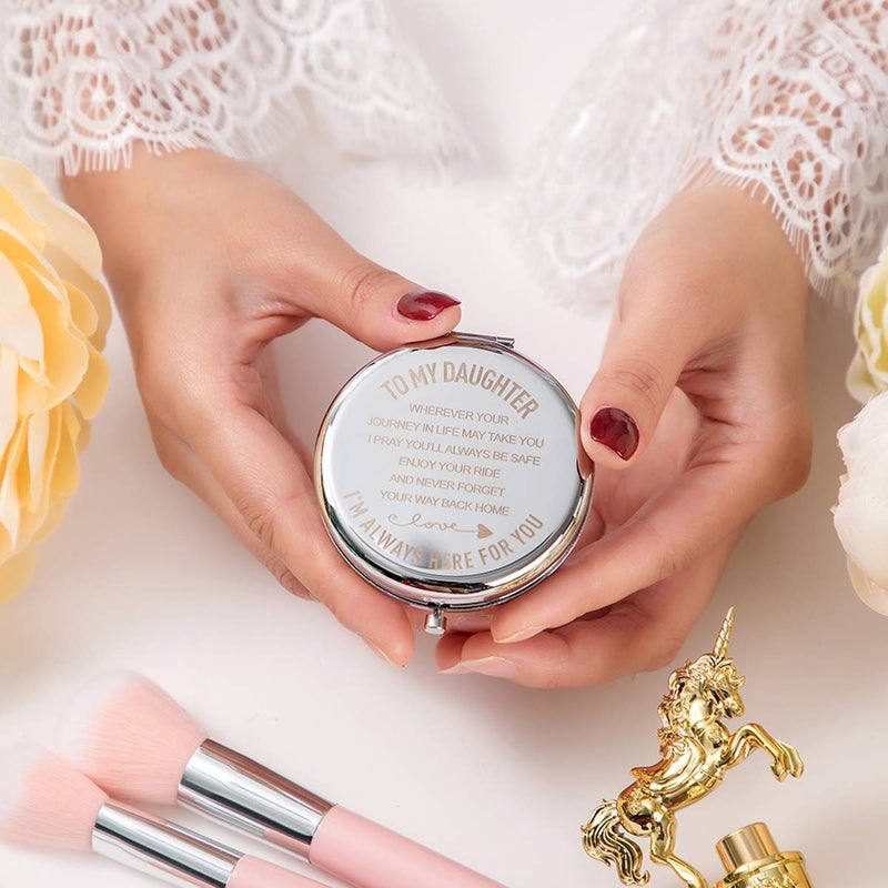 sedmart Daughter Gifts from Mom and Dad,Christmas Birthday Gift for Daughter Adult or Girls,Mother Daughter Gifts Compact Mirror - Image 2